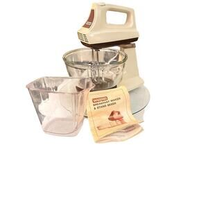 Vintage Waring 12-Speed Mixer + Glass Bowl(s) & Manual